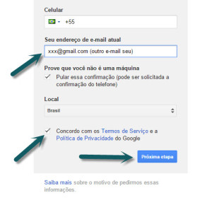 Registrar uma conta no Gmail